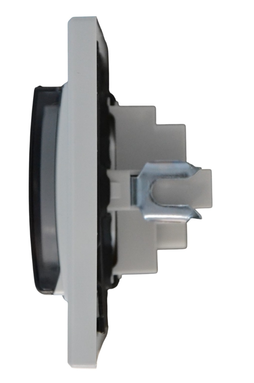 Розетка 1-я с крышкой с/з белая SD-P1013W "Standard" AWSproducts