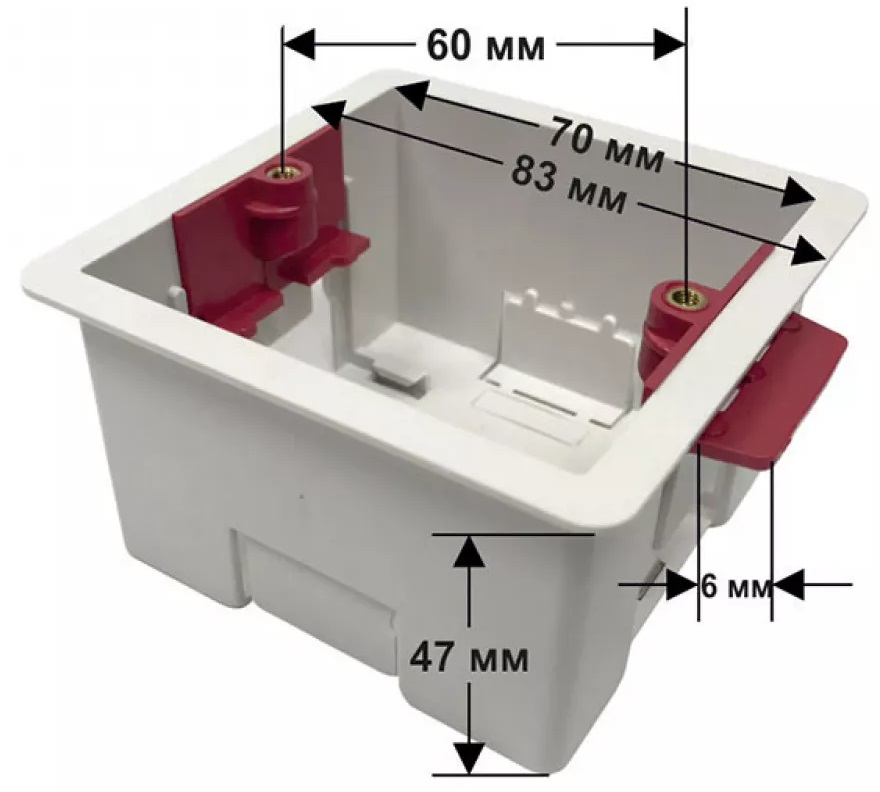 Монтажная квадратная коробка для гипсокартона 81х81