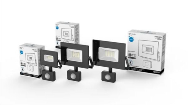 Прожектор LED 6500K  20W 1900Lm IP65 ИК-датчик черный Gauss