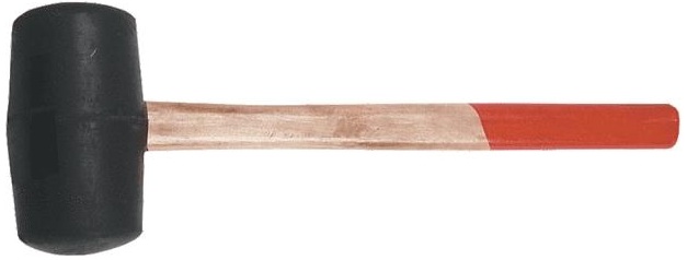Киянка резиновая 320 г, 55 мм, рукоятка деревянная TOP TOOLS