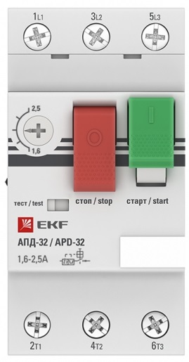 Автоматический выключатель пуска двигателя АПД-32 1,6-2,5А 600В, EKF