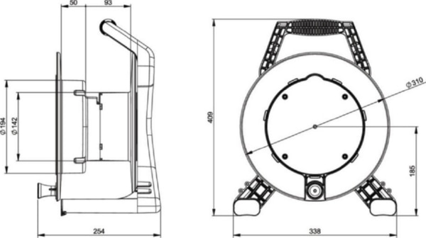 Удлинитель на катушке X-Reel 320 H07RN-F3x1.5 50m 4x220V "шуко" IP20