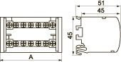 Шина 3L+PEN в корпусе типа ШНК, 4х7, 100А, 400В, IEK