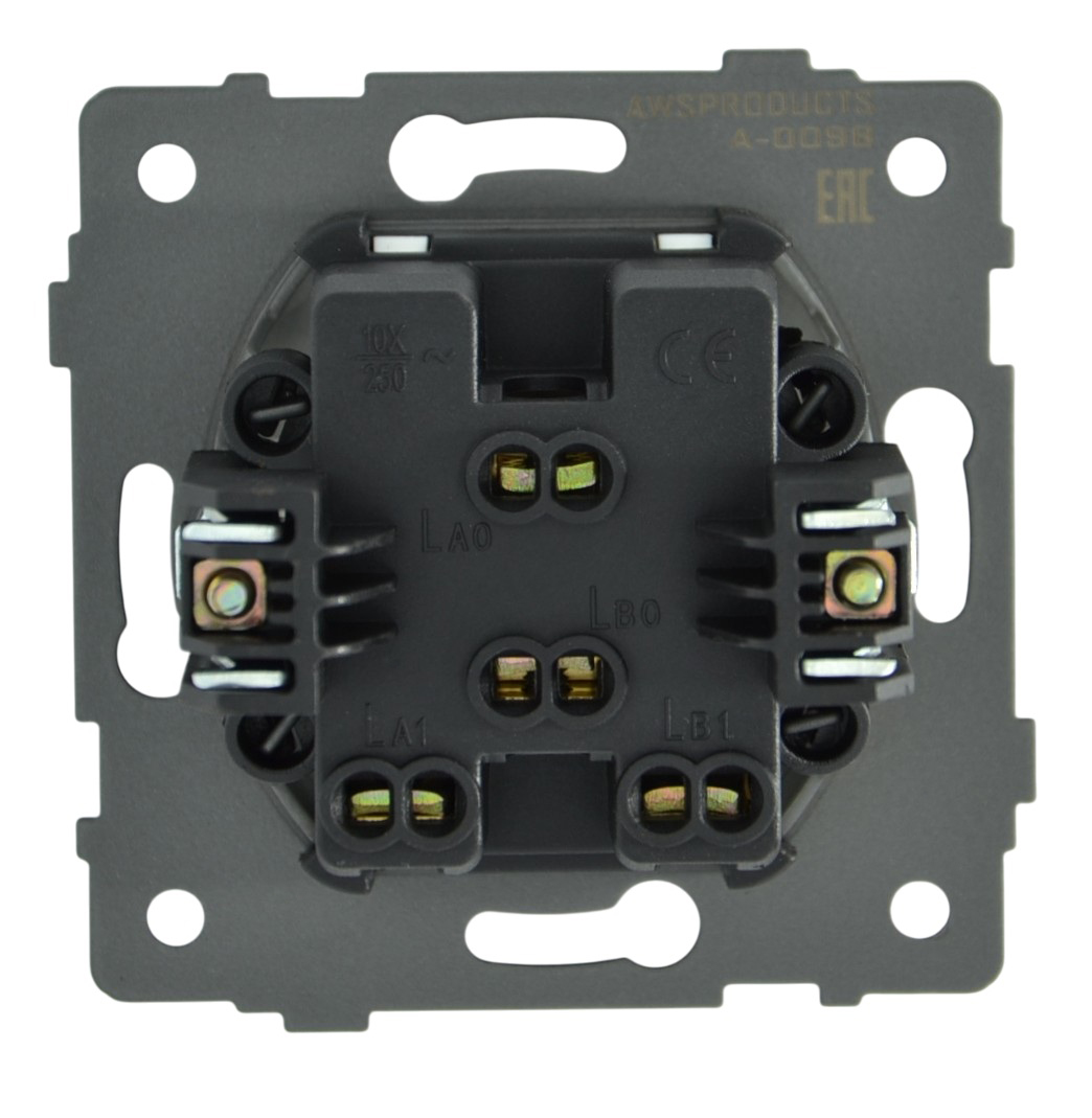 Выключатель 2-кл. чёрный A-009B "Aura" AWSproducts