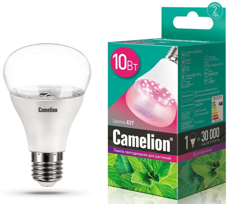 Лампа светодиодная Camelion LED10-PL/BIO/E27 (для растений 10Вт 220В)