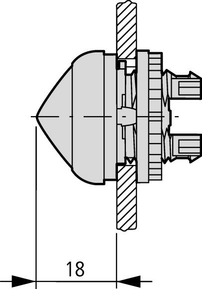 Индикатор M22-LH-G конусный зеленый