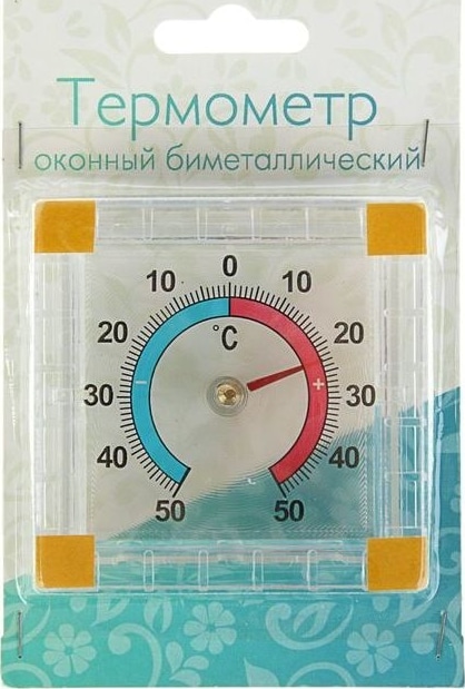 Термометр уличный оконный биметаллический ТББ КВАДРАТНЫЙ 1-100 Стан