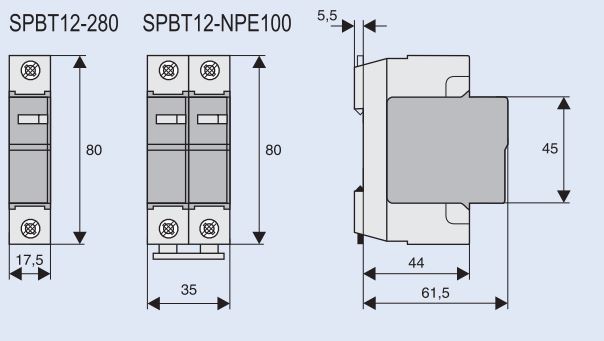 Разрядник перенапряжения SPDT3-335-1+NPE (D)
