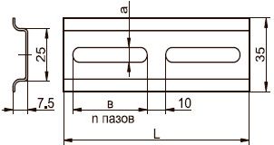 DIN-рейка (0,3м) оцинкованная ИЭК