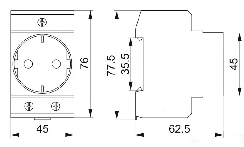 Розетка AC30-111 с/з на DIN-рейку CHINT