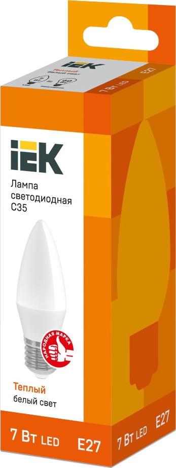 Лампа LED C35 E27 3000К 7Вт 630Lm IEK