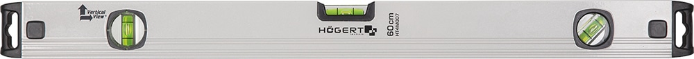 Уровень алюминиевый 200 см,  (3-х пузырьковый), вертикальный вид HOEGERT