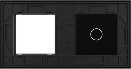 Панель для сенсорного выключателя и розетки Livolo, 1 клавиша, цвет черный, стекло