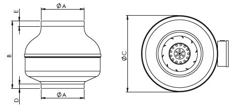 Вентилятор центробежный ard S 250 164W (1105м3\ч)