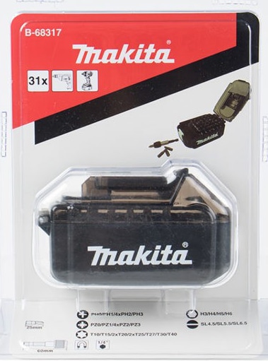 Набор бит 31 шт (в корпусе аккумулятора) Makita