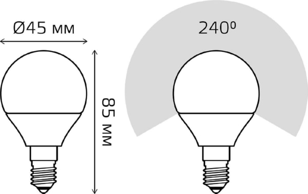 Лампа LED G45 E14 3000К 12Вт 880Лм Elementary Gauss