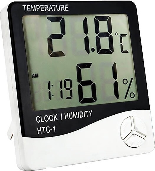 Электронный термометр комната-влажность-часы  НТС-1  1/100