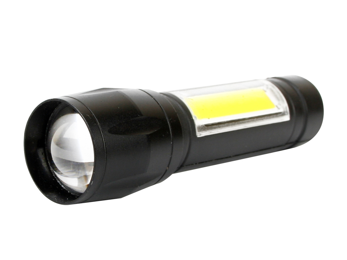 Фонарь Ultraflash E1337 (фонарь аккум 3,7В, черный, XPE + COB LED, 3 Ватт, 3 реж., бокс)