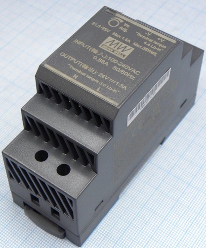 Источник питания HDR-30-24 AC/DC 24В,1.5А,36Вт на DIN рейку