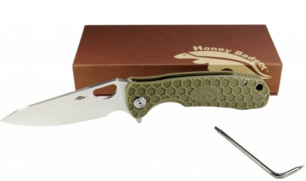 Нож Honey Badger Leaf L (HB1290) с зелёной рукоятью