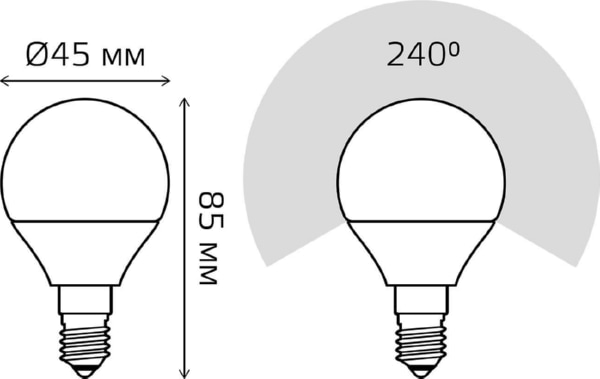 Лампа Gauss Elementary LED  Шар 12W 220V E14 3000K 880Lm