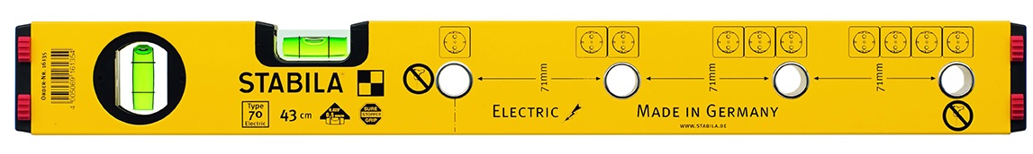 Уровень для электрика тип 70 Electric, 43см 16135 STABILA