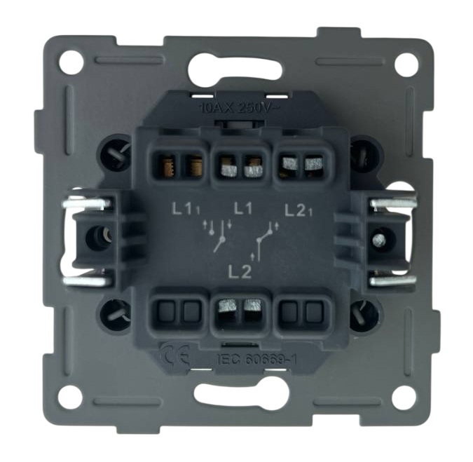 Выключатель жалюзи 2-кл. белый U1A-019 SoftTouch "Uno" AWSproducts