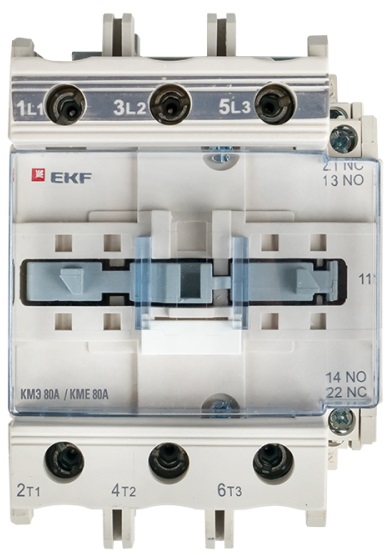 Контактор КМЭ 80А (кат.220В АС, 80А, 37кВт, 1но. 1нз) EKF