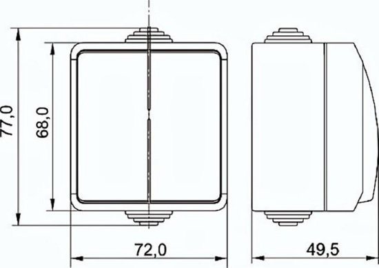 Выключатель ОУ 2-кл. серый IP54 AQUATIC IEK