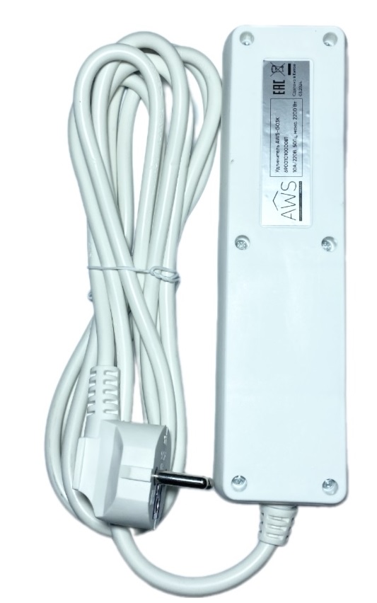 Удлинитель бытовой 3гн. 1,5м с/з с выкл. ПВС 3x1mm2 AWS-G03K-1,5 AWS