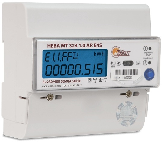 Эл. счетчик НЕВА МТ 324 1.0 AR E4BS26 5-60А  (RS 485) (под заказ)