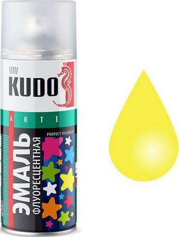 Эмаль флуоресцентная лимонно-желтая 520мл KUDO