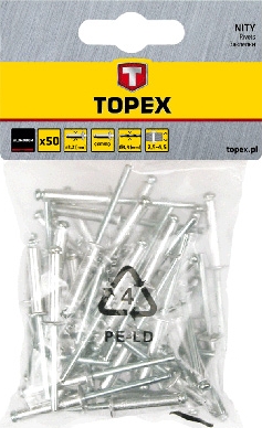 Заклепки алюминиевые 4,8 мм x 14,5 мм, 50 шт. TOPEX