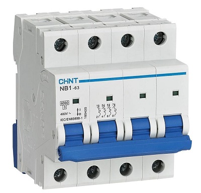 Автоматический выключатель NB1-63 C63/4 6кА CHINT