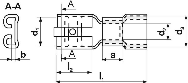 Кабельный наконечник MSE 6.3/2 (упак.-100шт.)