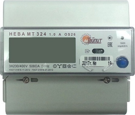 Счетчик эл. НЕВА МТ 324 1.0 A OS26  5/60А