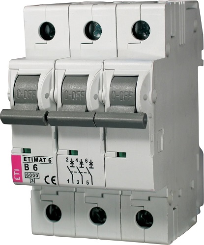 Автоматический выключатель ETIMAT6 B6/3 6кA ETI