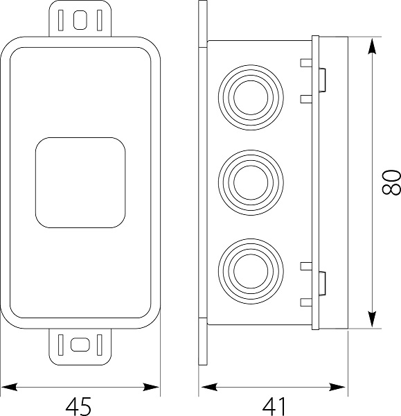 Коробка распред. V8 038-03 80x45x41 серая IP54