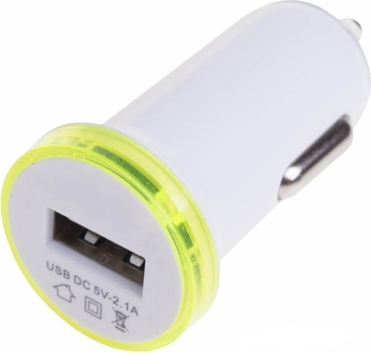 Автозарядка в прикуриватель USB (АЗУ) (5V, 2100mA) белая REXANT