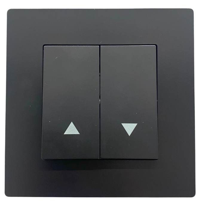 Выключатель жалюзи 2-кл. чёрный A-013B "Aura" AWSproducts