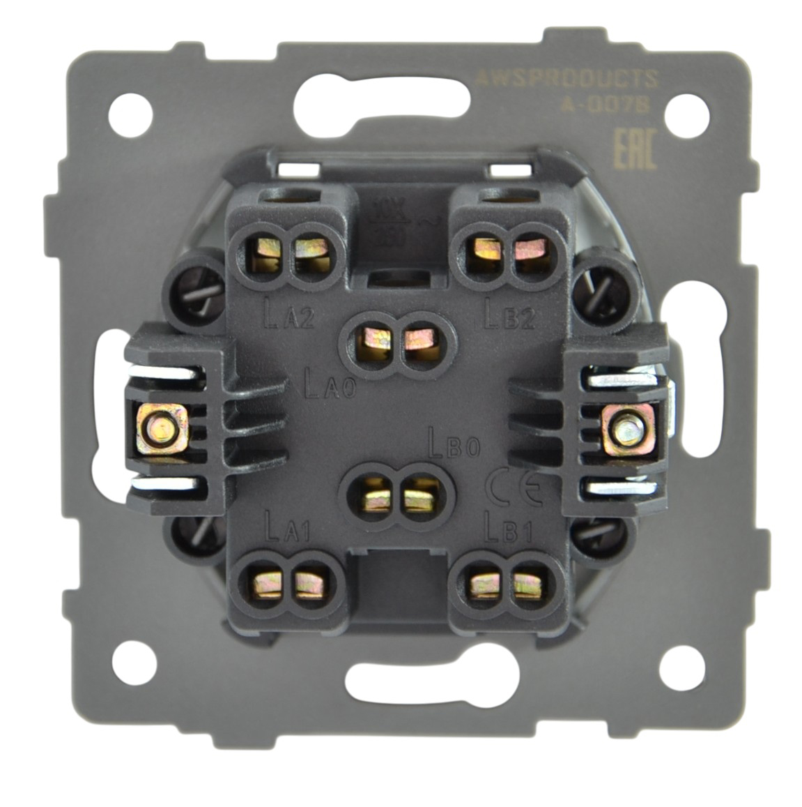 Выключатель перекрёстный 1-кл. чёрный A-007B "Aura" AWSproducts