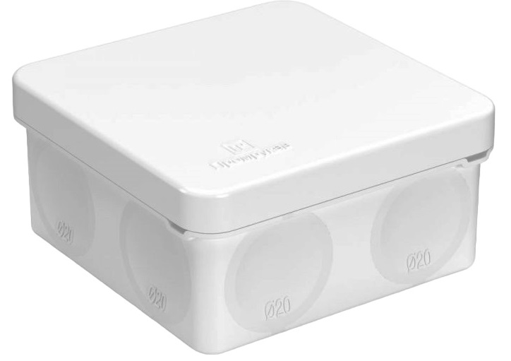 Коробка распред. о/п 80х80х40 IP66 БЕЛАЯ пр. монт. двухкомпонентная HF УФ  Промрукав (132)