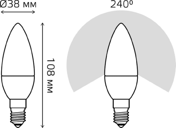 Лампа LED C35 E14 3000К 10Вт 710Лм Elementary Gauss