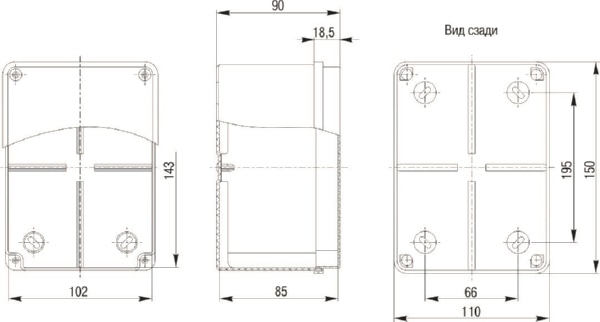 Коробка КМ41261 (серая) распаячная для о/п 150х110х85 мм IP44 (гладкие стенки) ИЭК