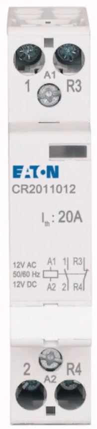 CR2011012 модульный контактор, 20a, 12v ac/dc, 1но+1нз