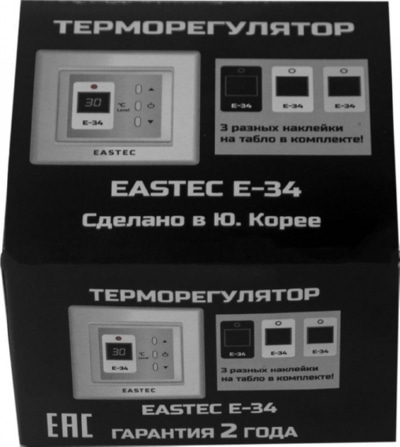 Терморегулятор EASTEC E-34 черный (Встраиваемый 3,5 кВт)