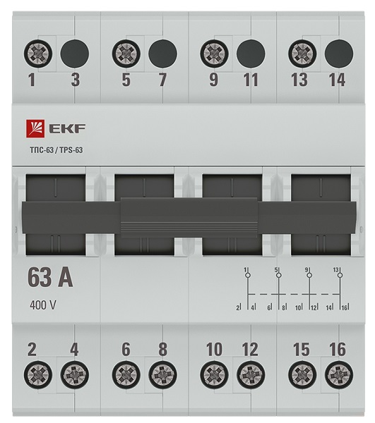 Трехпозиционный переключатель ТПС-63 4P 63А EKF PROxima