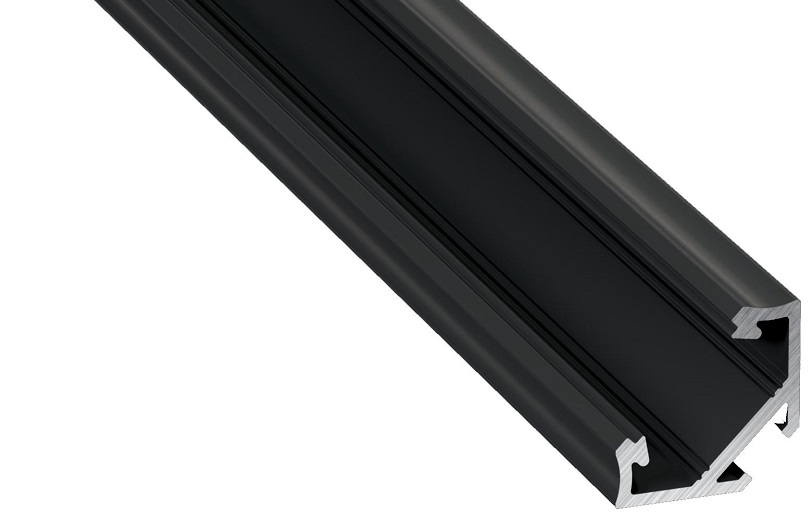 Профиль алюминиевый LUMINES type C black anodized 2,02 m (черный, анодированный) (LUMINES-C2-CZ)