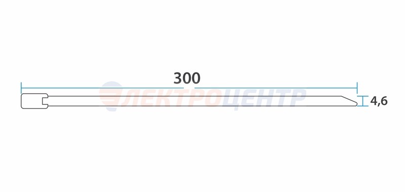 Хомут стальной  4.6 х 300 мм   50 шт   REXANT