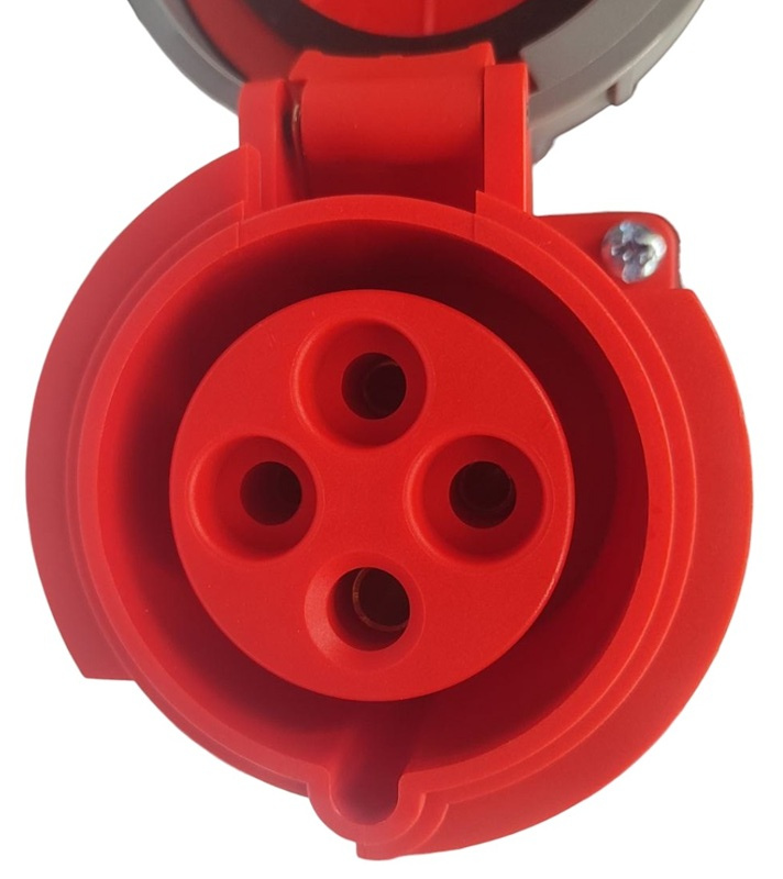 Розетка стационарная 32A 3п (2P+PE) SLN-123K IP44, 380В, AWSPRODUCTS